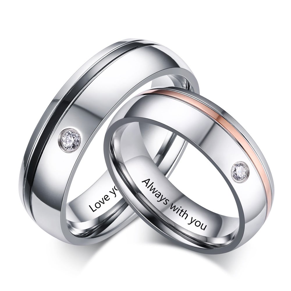 Personalized Stainless Steel Couple Ring-2