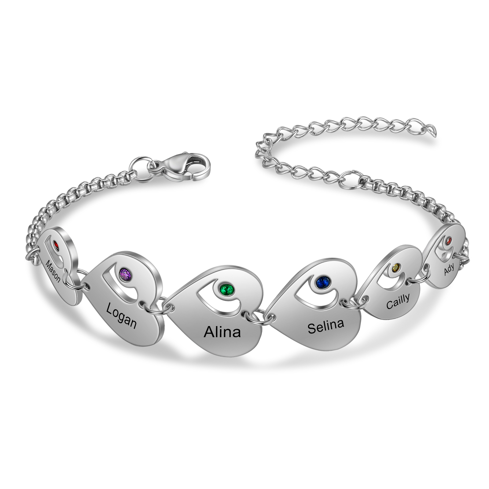 stainless steel heart bracelet